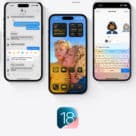 Apple iphones showing iOS 18.1 preview plus logo